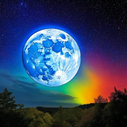 Luna Azul: Un Fenómeno Celestial Fascinante 2 Firefly luna azul con uhn fonde de arco iris 23720 Luna Azul: Un Fenómeno Celestial Fascinante